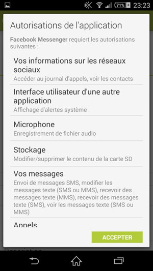 Sélectionnez ACCEPTER