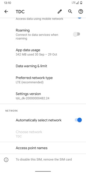 Select Access point names