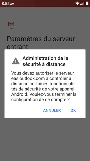 Sélectionnez OK
