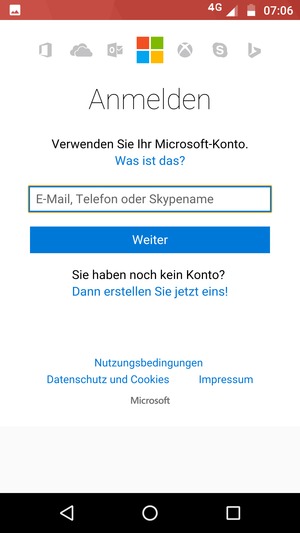 Geben Sie Ihre E-Mail-Adresse ein und wählen Sie Weiter
