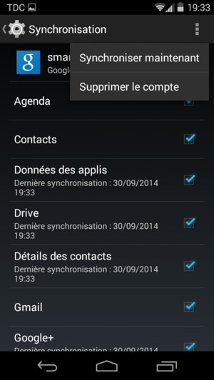 Sélectionnez Synchroniser maintenant