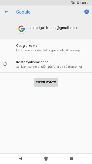 Velg Kontosynkronisering