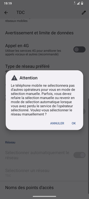 Sélectionnez OK