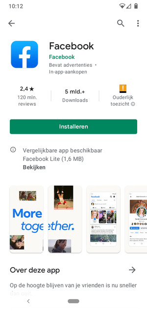Selecteer Installeren