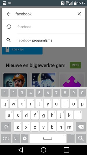 Voer de app-naam in en selecteer Zoek