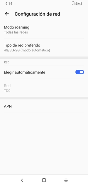Seleccione Modo roaming