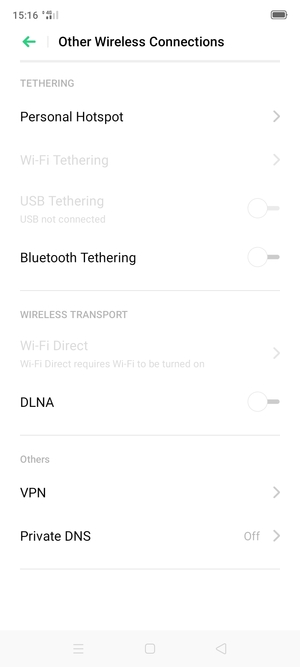 Select Personal Hotspot