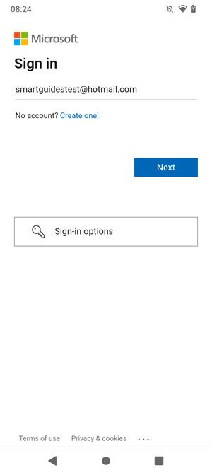 Enter your Email address and select Next