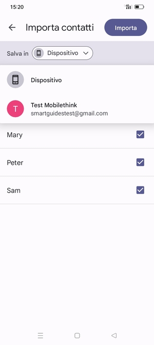 Seleziona il tuo account  Google