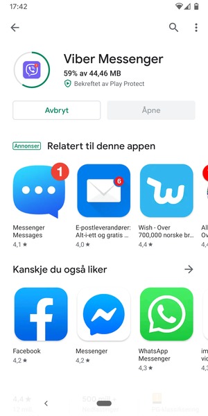 Vent til installasjonen er ferdig