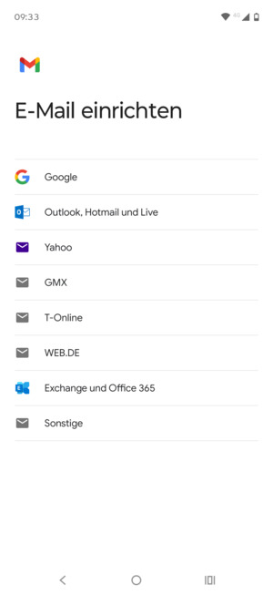 Wählen Sie Exchange und Office 365