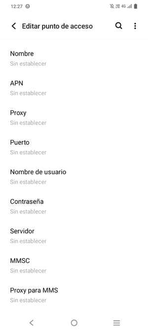 Introduzca la información de Internet