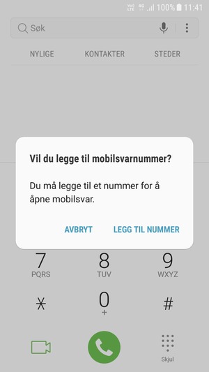 Hvis personsvar ikke er innstilt, velg LEGG TIL NUMMER
