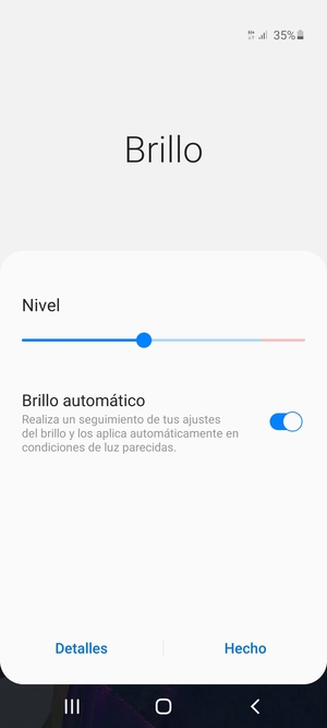 Active Brillo automático y seleccione Hecho