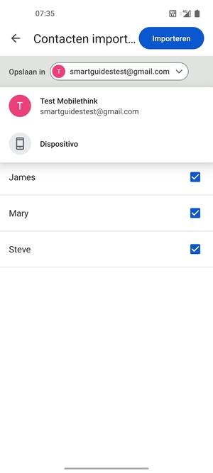 Selecteer uw Google-account