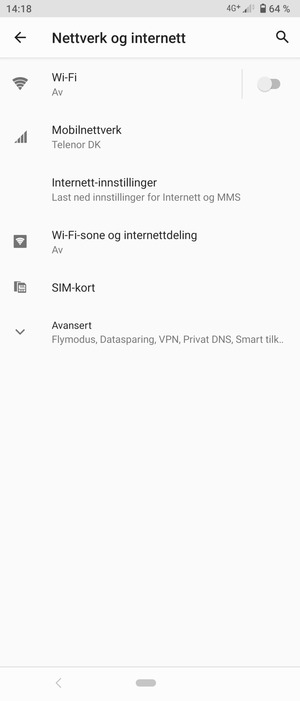 Velg Internett-innstillinger