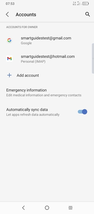 Select your Google account