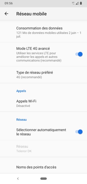 Faites défiler et sélectionnez Noms des points d'accès