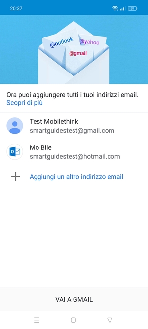 Seleziona VAI A GMAIL