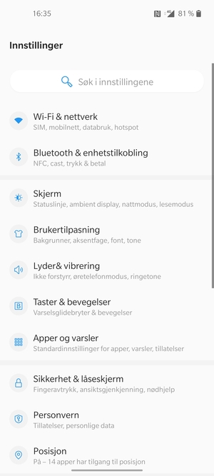Velg Wi-Fi & nettverk