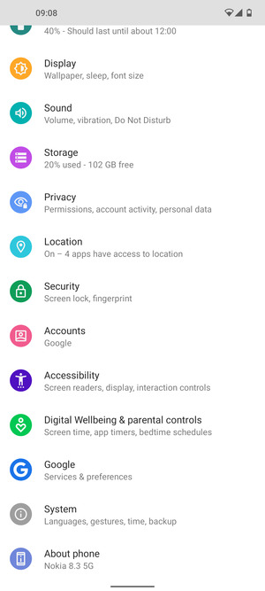Scroll to and select System