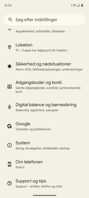 Scroll til og vælg System