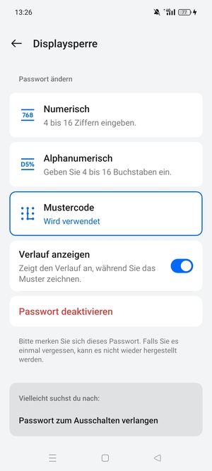 Ihr Handy ist jetzt mit einer Bildschirmsperre gesichert