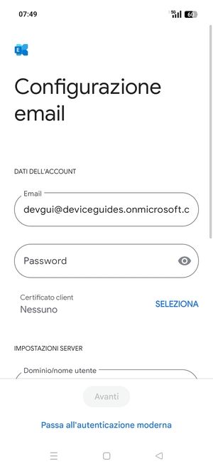 Inserisci la tua password