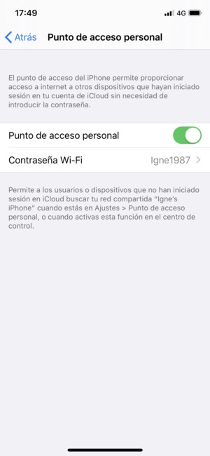 Seleccione Contraseña Wi-Fi