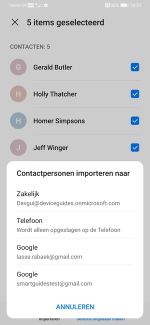 Selecteer uw Google-account
