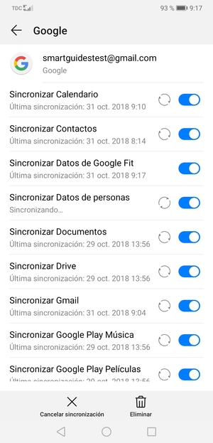 Su información será sincronizada