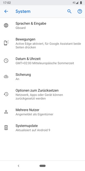 Wählen Sie Systemupdate