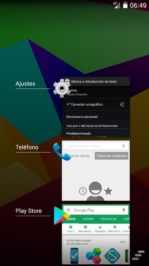 Deslice las aplicaciones a la derecha para cerrarlas