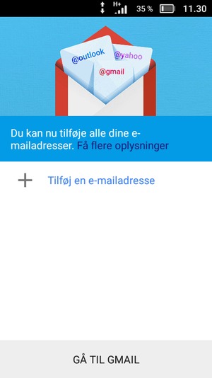 Vælg Tilføj en e-mailadresse