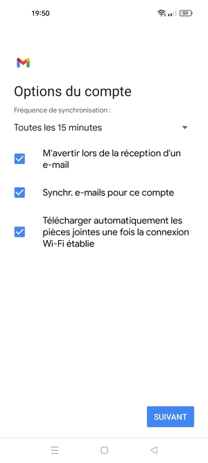 Sélectionnez SUIVANT
