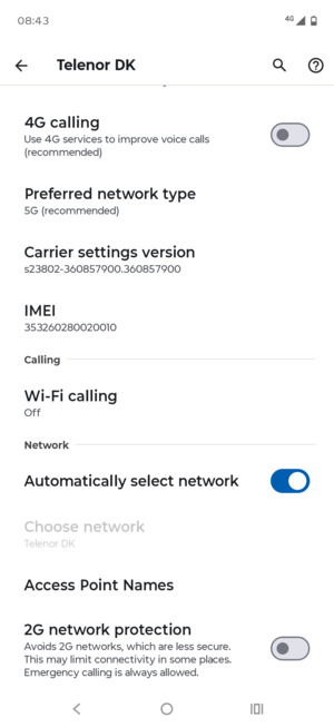 To change network if network problems occur, turn off Automatically select network
