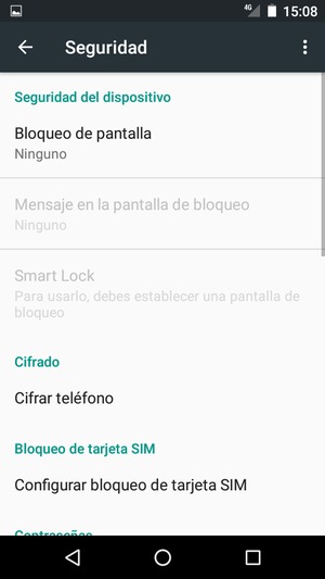 Seleccione Configurar bloqueo de tarjeta SIM