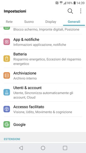 Seleziona Utenti & account