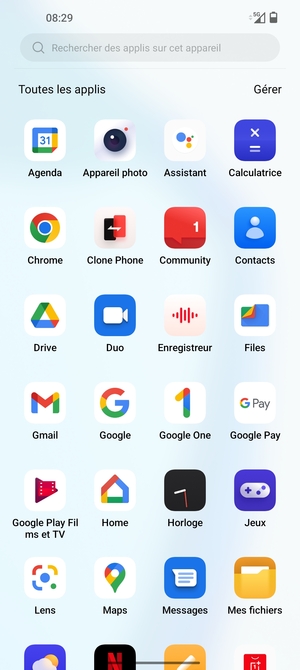 Sélectionnez Contacts