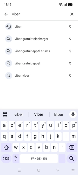 Saisissez le nom de l'appli et sélectionnez Rechercher