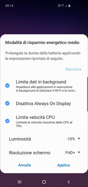 Seleziona Applica