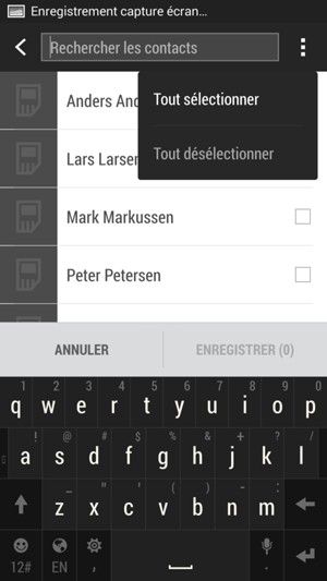 Sélectionnez le bouton du Menu et sélectionnez Tout sélectionner