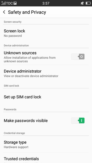 Select Set up SIM card lock