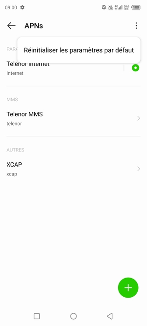 Sélectionnez Réinitialiser les paramètres par défaut