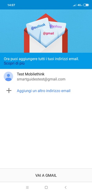 Seleziona VAI A GMAIL