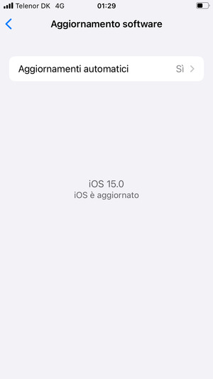 Se il tuo iPhone è aggiornato, vedrai la schermata seguente