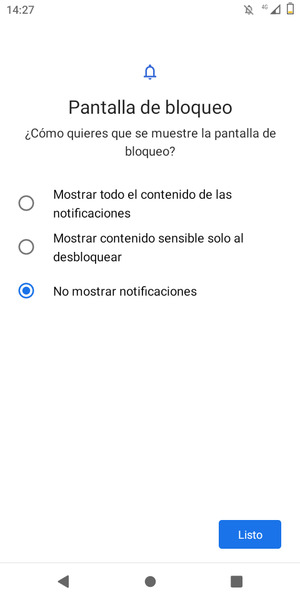 Seleccione la opción deseada y seleccione Listo