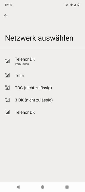 Wählen Sie einen Netzbetreiber von der Liste
