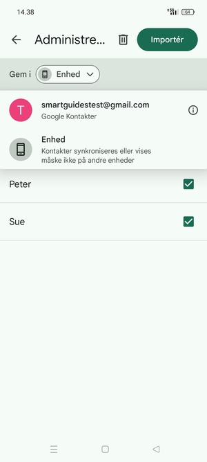 Vælg din Google konto