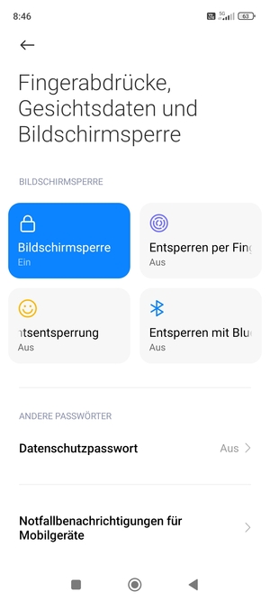 Ihr Handy ist jetzt mit einer Bildschirmsperre gesichert